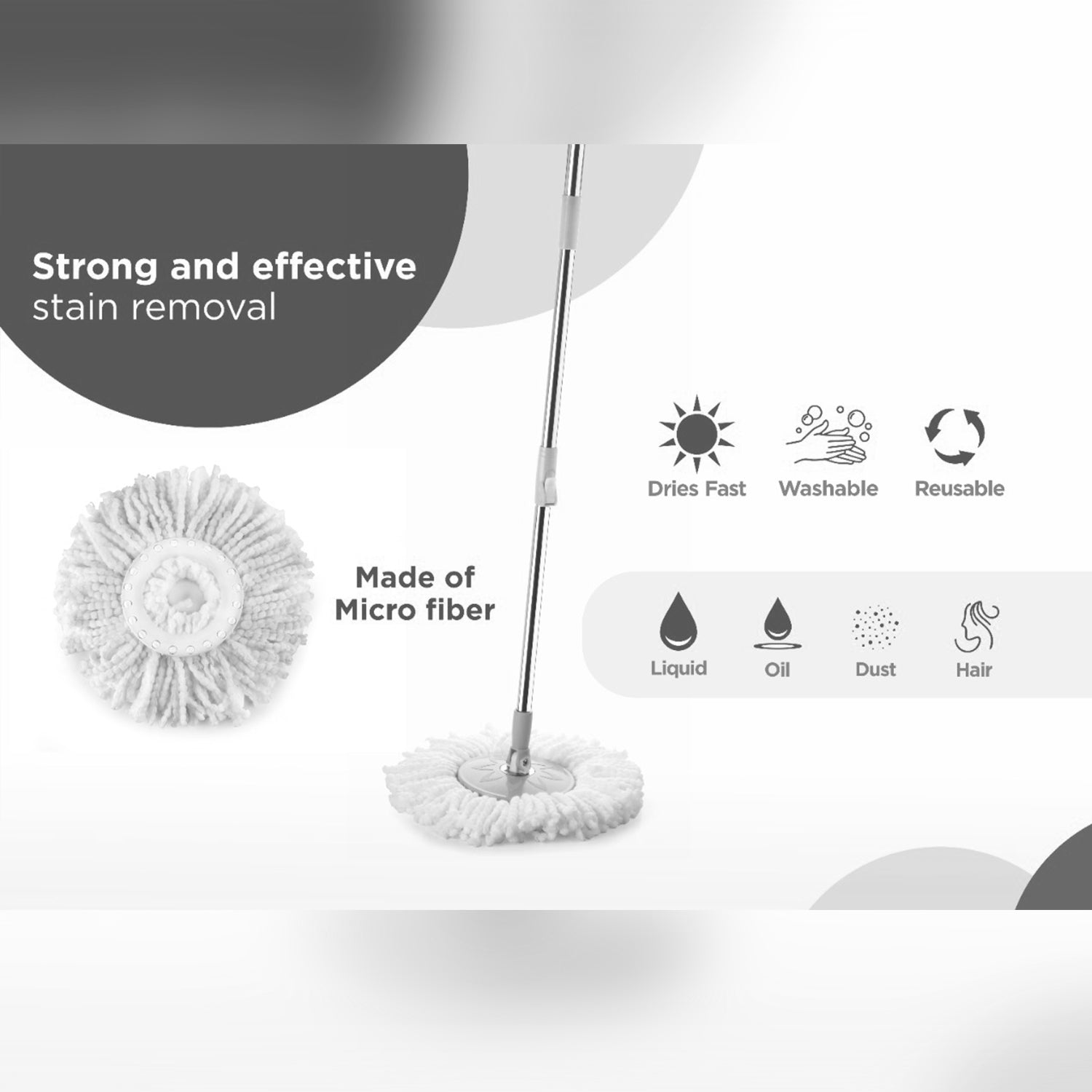1185 Mop with Bucket For Floor Cleaning With Steel Spin /Mop for Floor Cleaning / Floor Cleaner Mop / Spin Mop / Magic Mop / Mop Stick / Spin Mop Set with Bucket DeoDap 1185 Mop with Bucket For Floor Cleaning With Steel Spin /Mop for Floor Cleaning / Floor Cleaner Mop / Spin Mop / Magic Mop / Mop Stick / Spin Mop Set with Bucket DeoDap